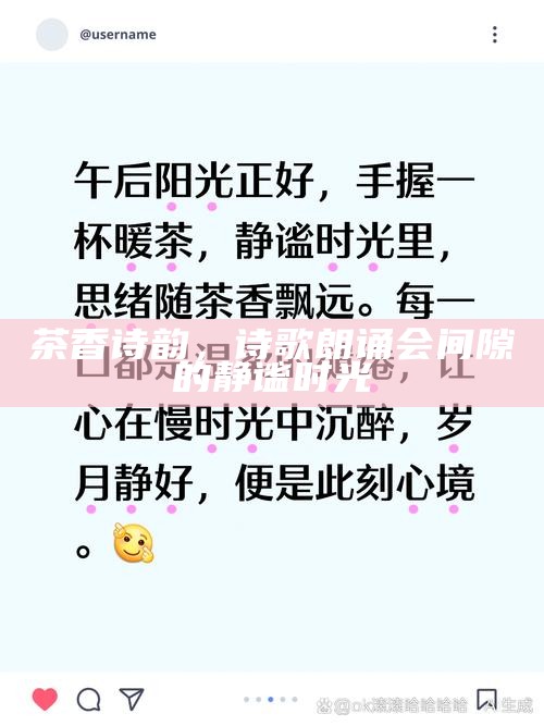 茶香诗韵，诗歌朗诵会间隙的静谧时光